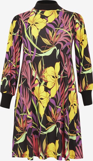 Yoek Kleid in gelb / hellgrün / lila / pink / schwarz, Produktansicht