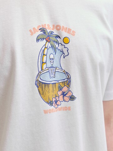 T-Shirt 'JORCASSIS SKULL' JACK & JONES en blanc