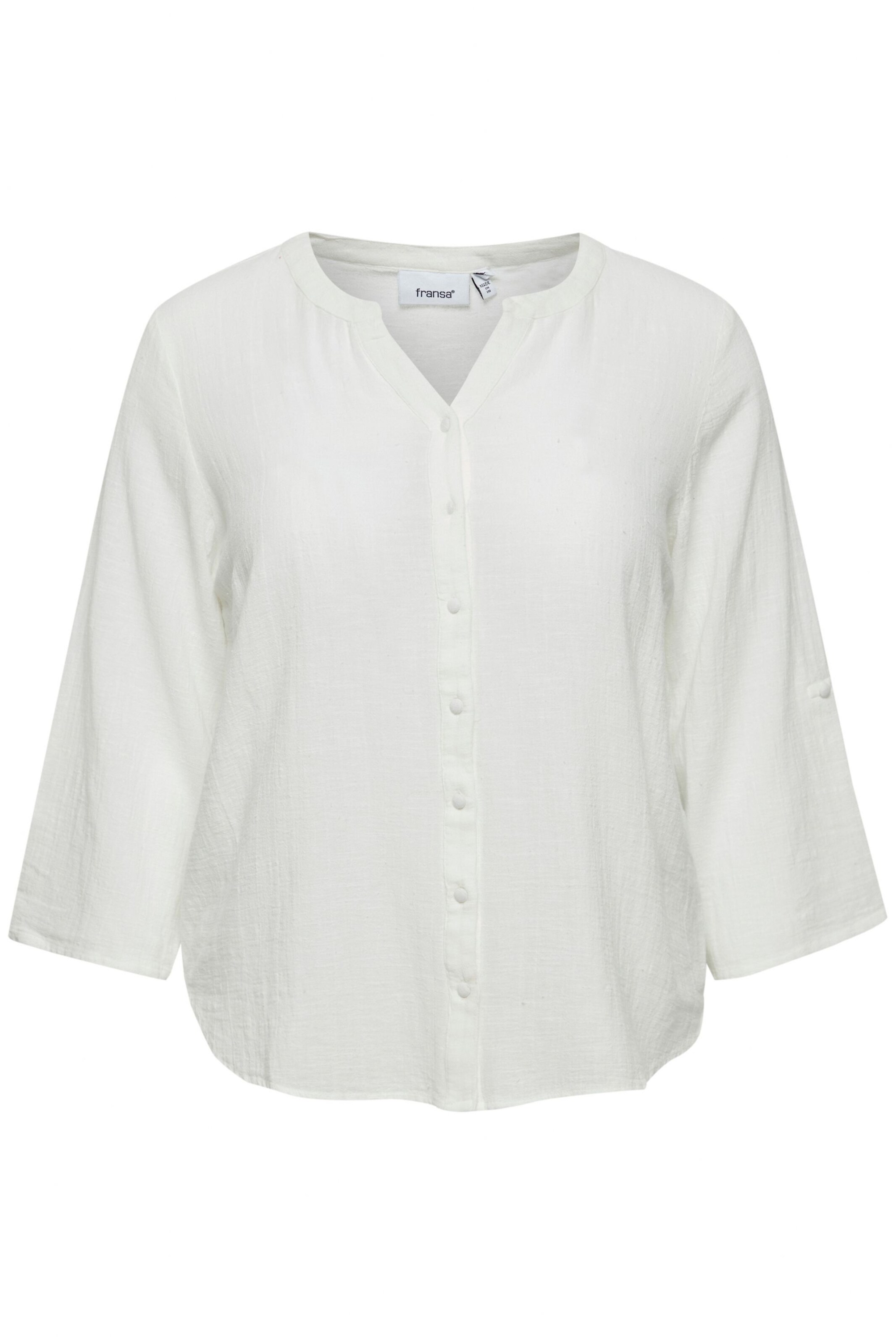 Fransa Curve Blouse 'Bobbi' in White: front