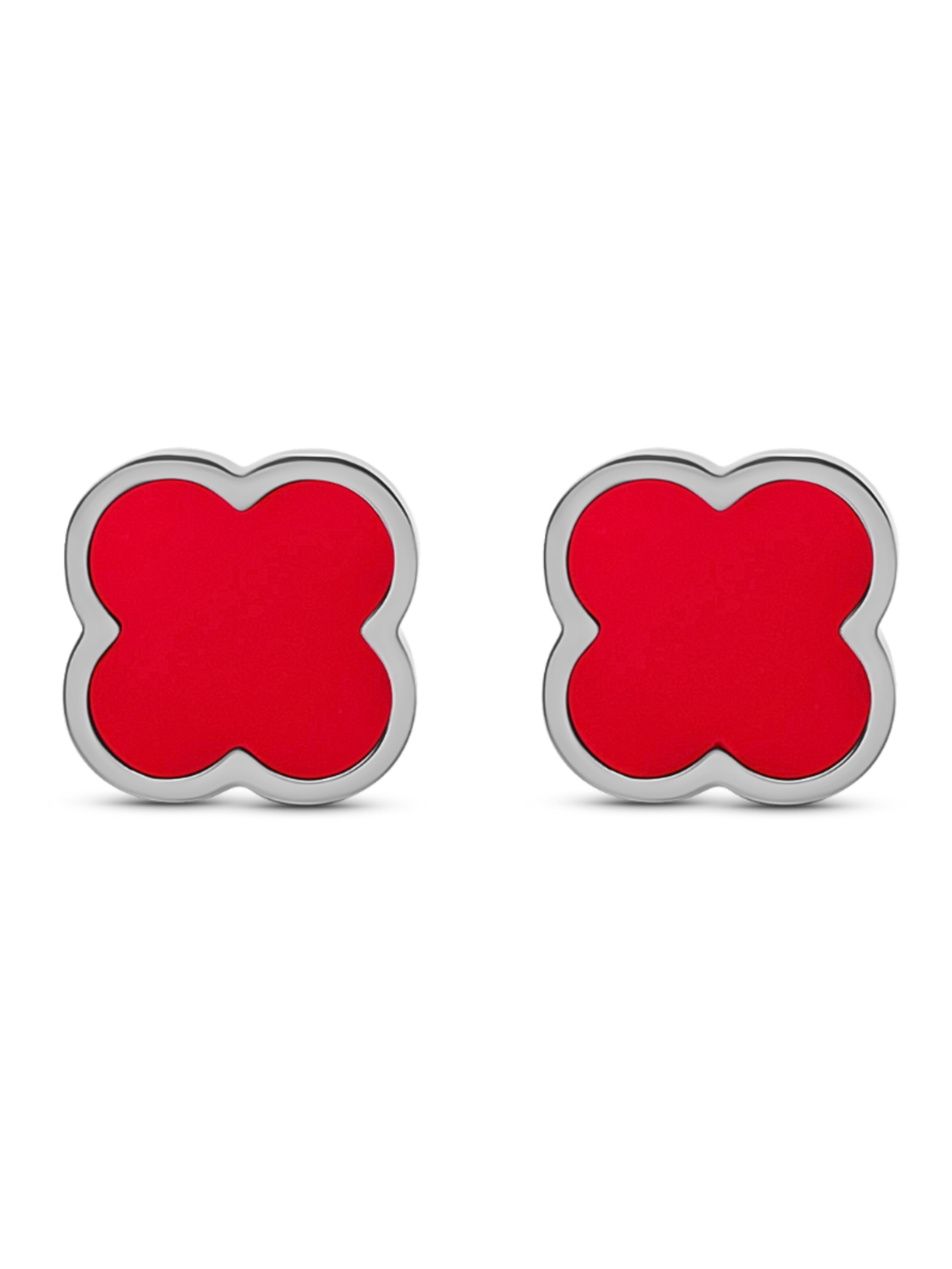 Pure Schmuck Earrings 'Clover' in Silver: front