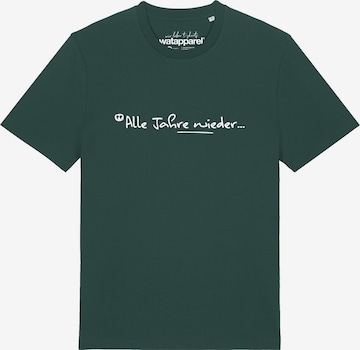 Maglietta 'Alle Jahre Wieder' di Watapparel in verde: frontale