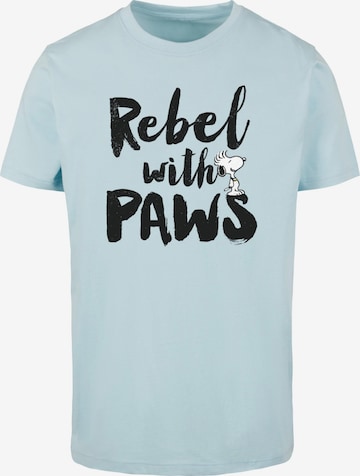 Merchcode Shirt 'Peanuts - Rebel With Paws' in Blauw: voorkant