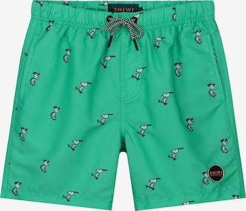 Shiwi Board Shorts 'Snoopy Happy Skater' in Green: front