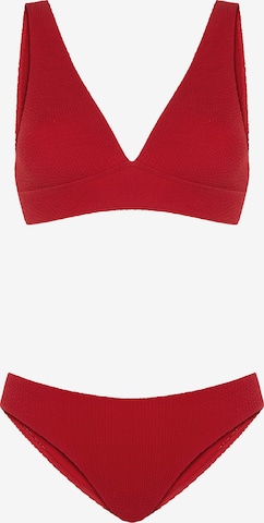 SORBET ISLAND Triangle Bikini 'Aqua' in Red: front