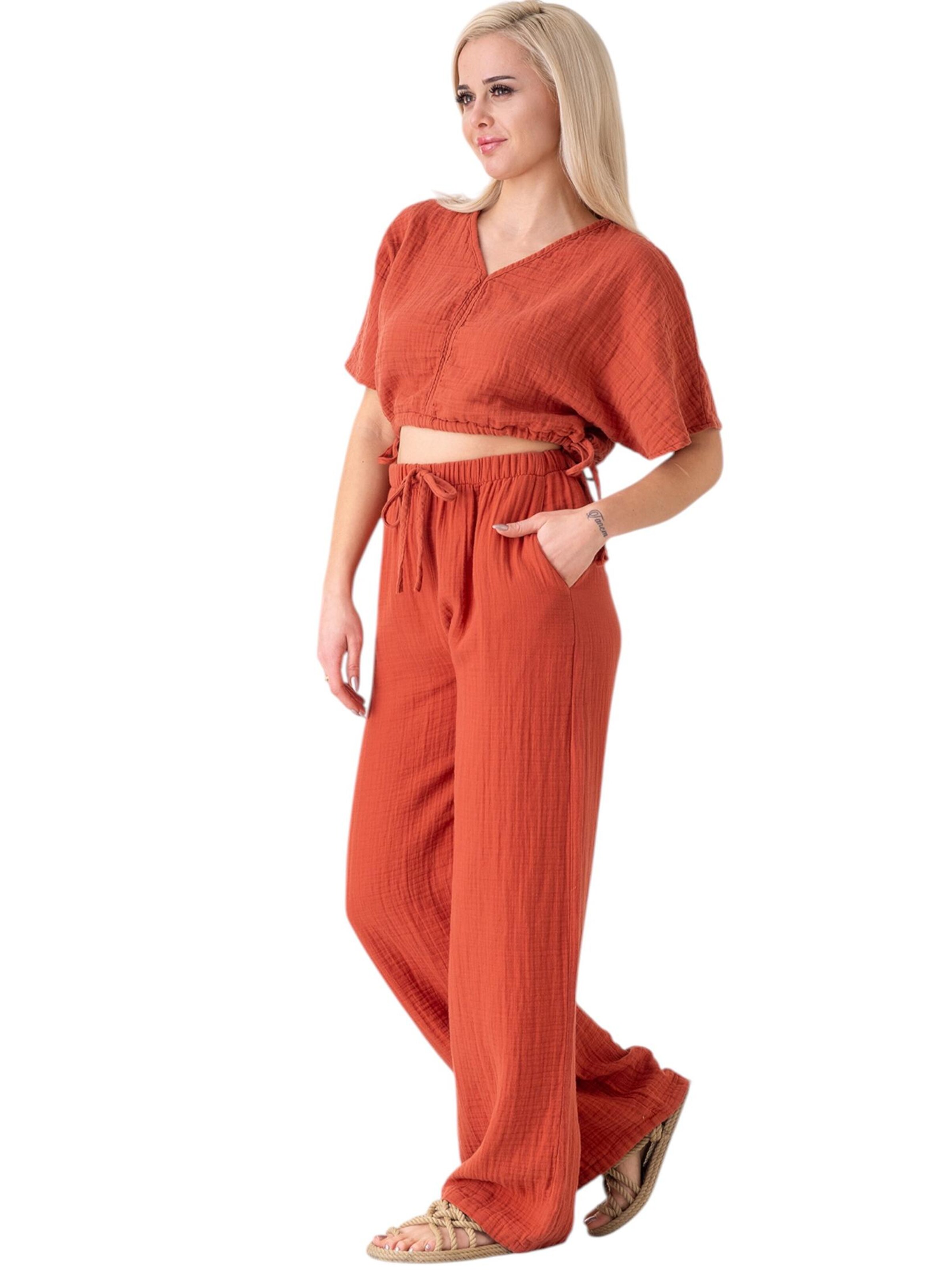 WENOR Wide Leg Bukser 'Eleni' i rød