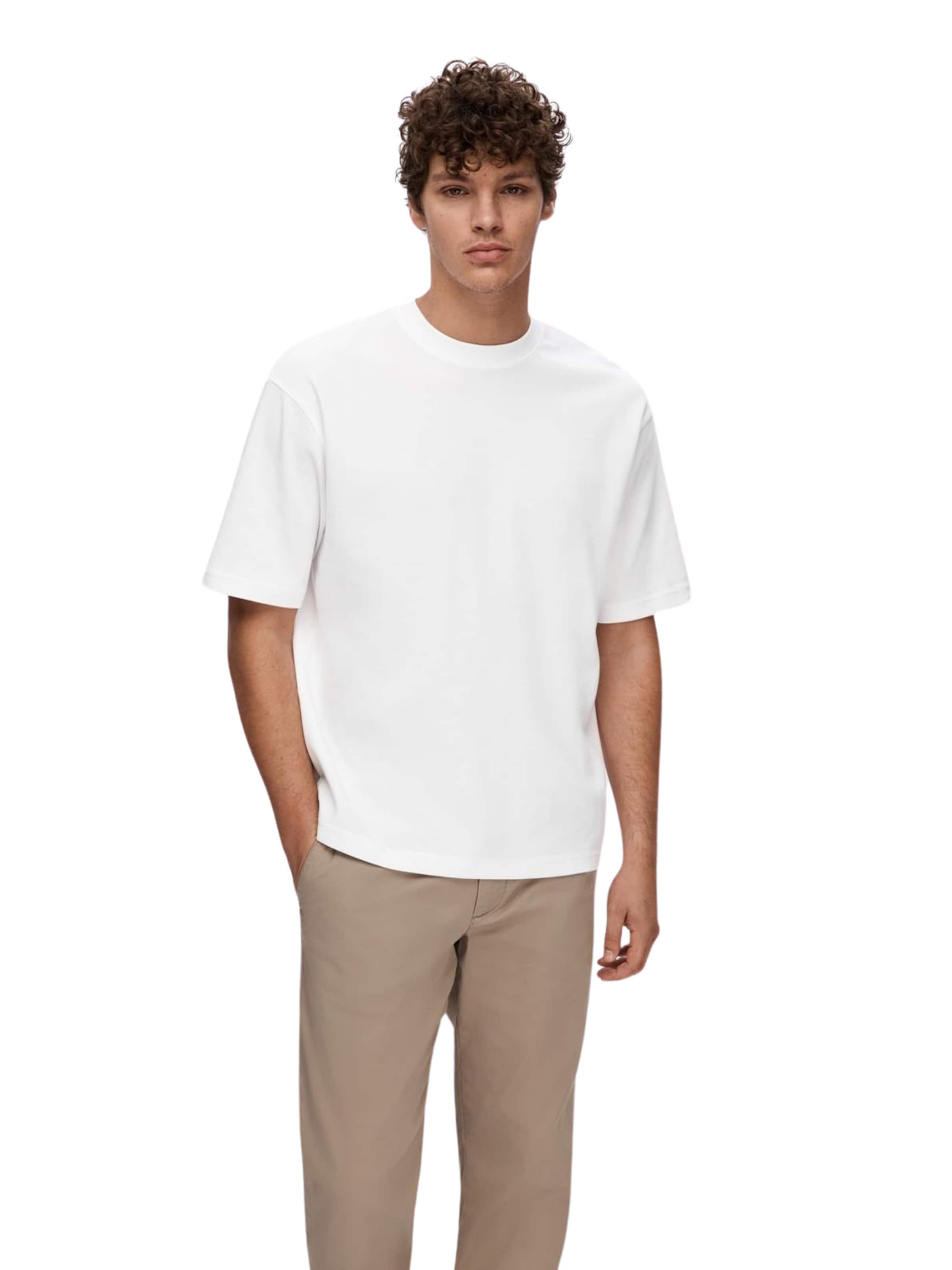 SELECTED Футболка 'SLHOSCAR' в Белый: спереди