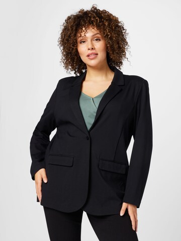 Fransa Curve Blazer in Black: front