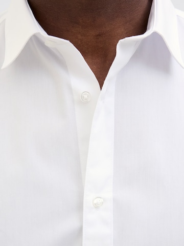 JACK & JONES Slim fit Button Up Shirt 'JJJoe' in White