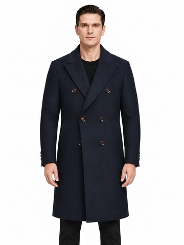ALLTHEMEN Winterjas 'Gewebe' in Blauw: voorkant