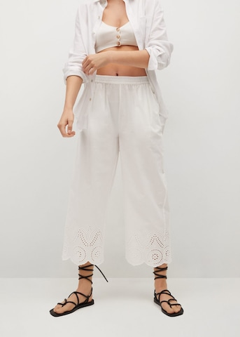 MANGO Loose fit Pants 'Lolo' in White: front