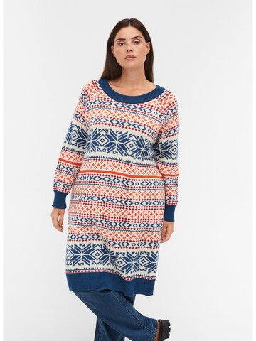Zizzi Kleid in Blue: front