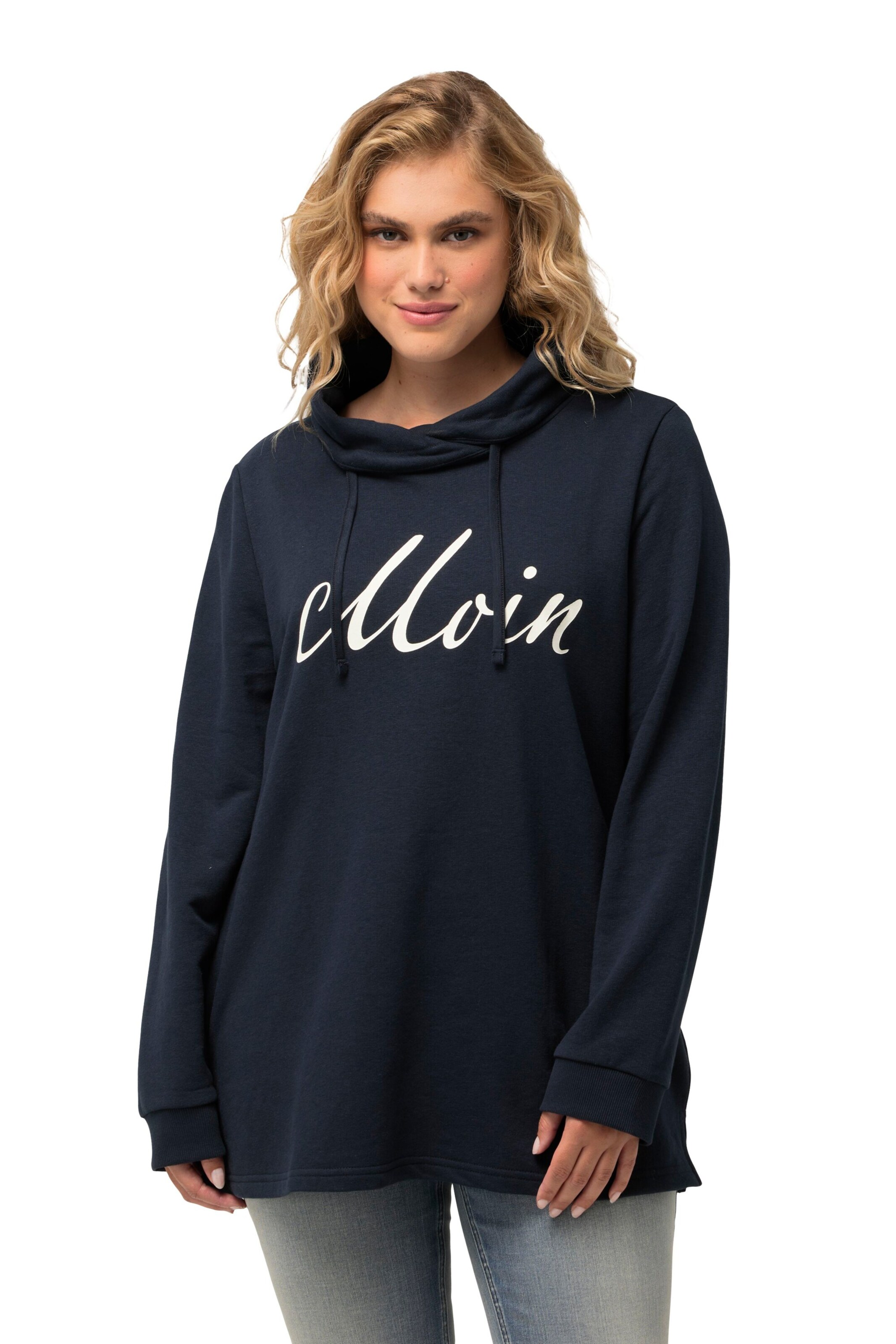 Ulla Popken Sweatshirt in Blauw: voorkant