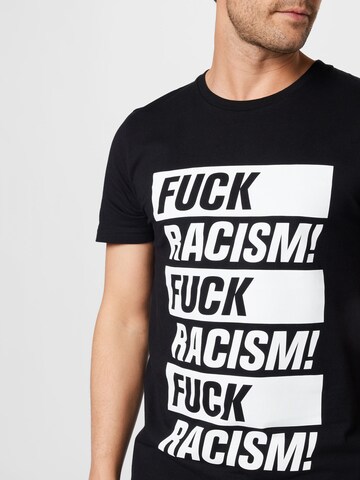 DEDICATED. Shirt 'Stockholm Fuck Racism' in Zwart