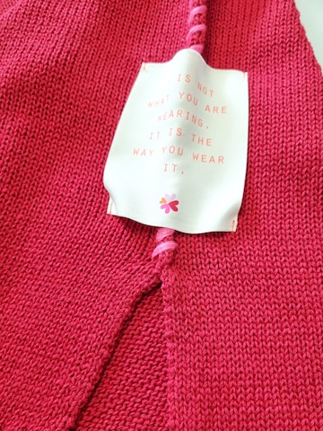 LIKS. Munich Sweater 'Strickpullover Baumwolle Leinen mit Flockprint - BrittaC' in Pink