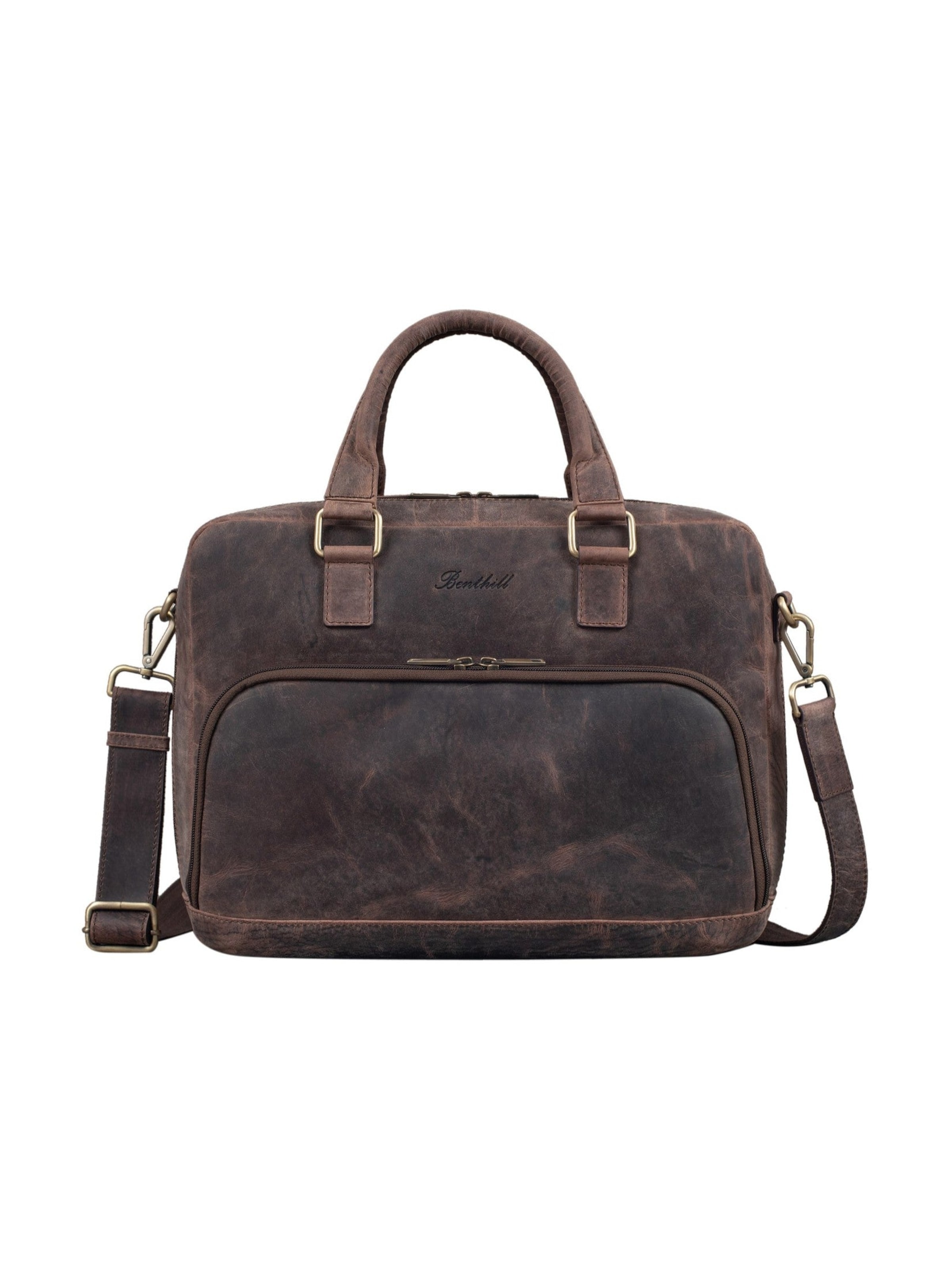 Benthill Briefcase in Brown: front