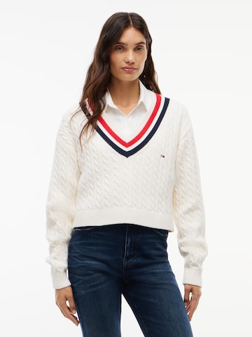 Pull-over Tommy Jeans en blanc : devant