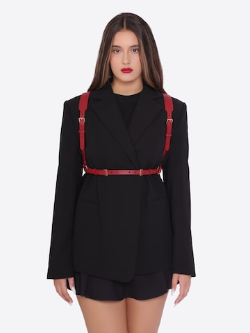 Haute Cuir Belt 'Tara Chain Harness' in Red: front
