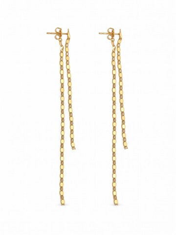 Kamakula Earrings 'Linear Chain' in Gold: front