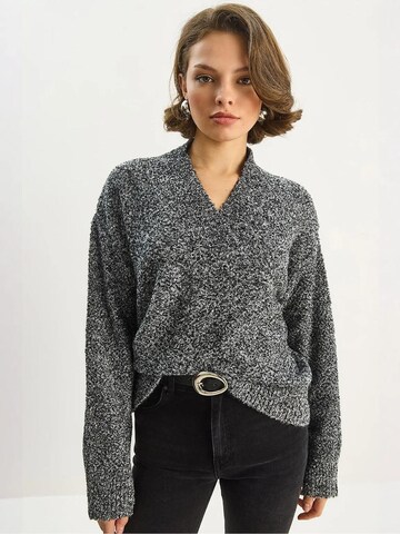 Bianco Lucci Pullover in Schwarz: Vorderseite