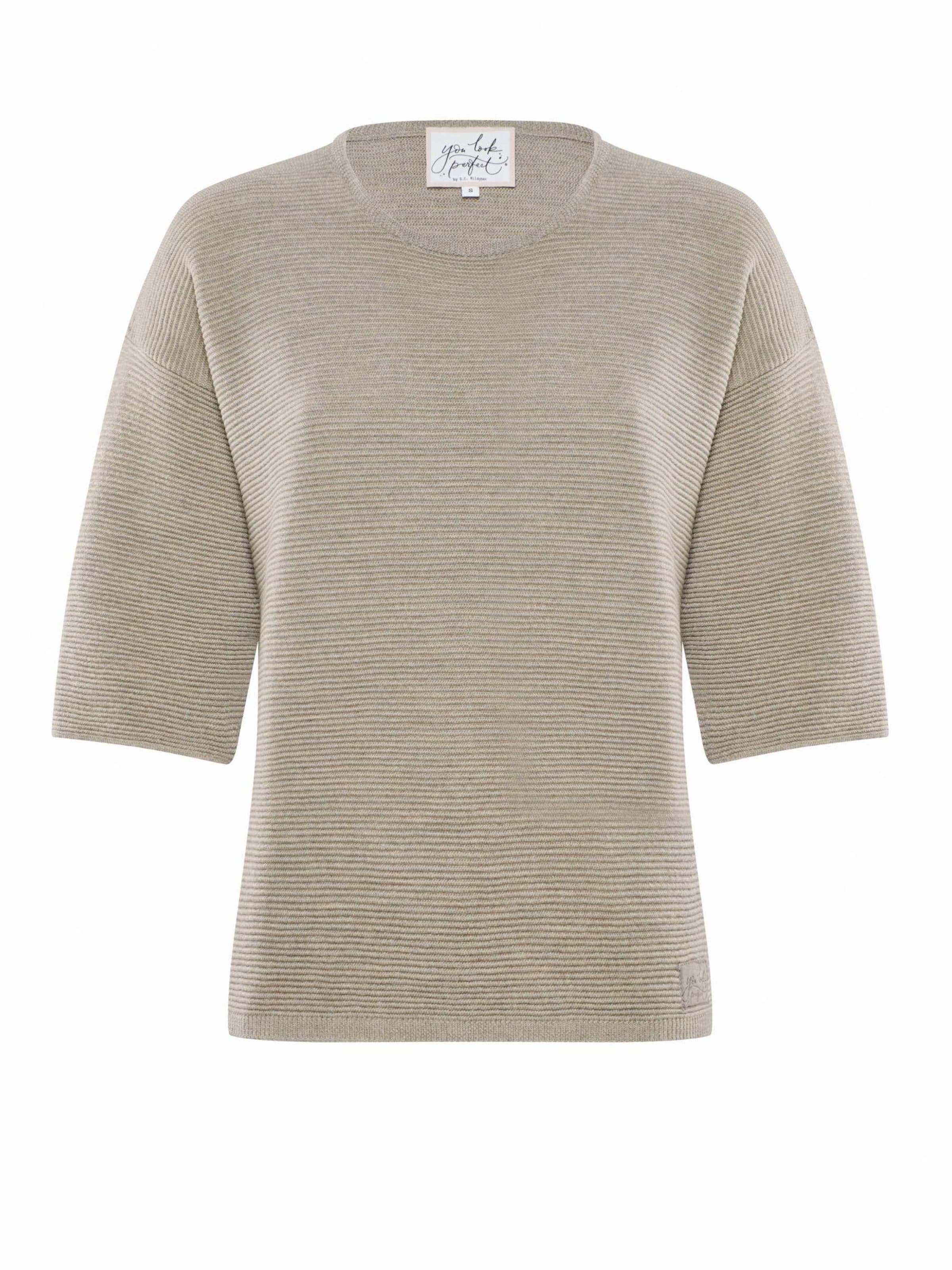 Pullover 'PULLOVER FAY - Halbarm Pullover in Strukturstrick' di YOU LOOK PERFECT in grigio: frontale