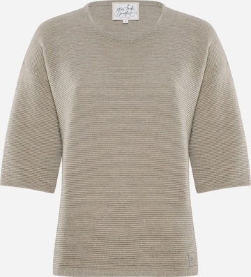 YOU LOOK PERFECT Trui 'PULLOVER FAY - Halbarm Pullover in Strukturstrick' in Grijs: voorkant