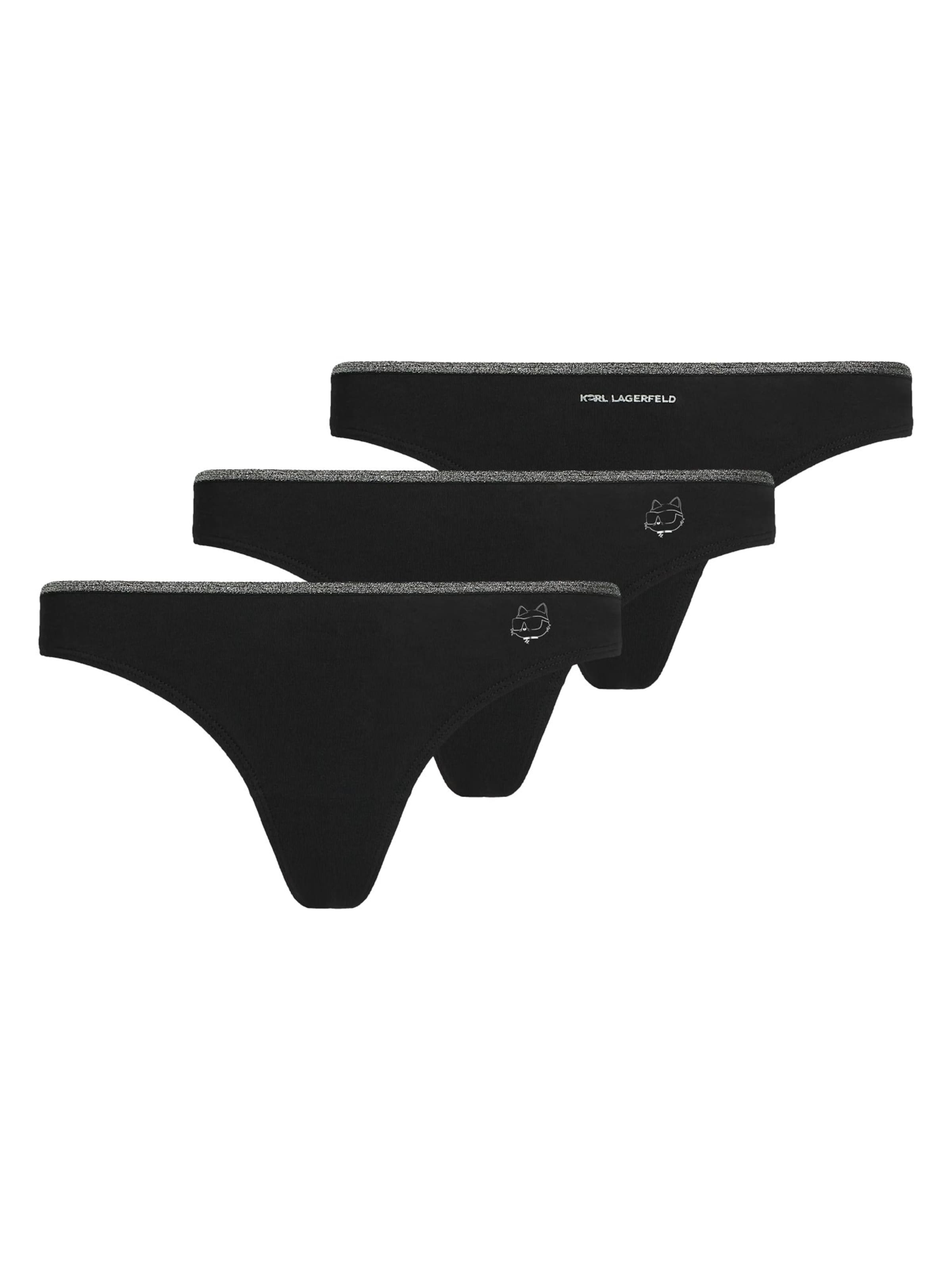 Karl Lagerfeld - Tanga 'Ikon Schimmer' em preto: frente