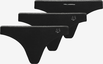 Karl Lagerfeld Stringit 'Ikon Schimmer' värissä musta: etupuoli