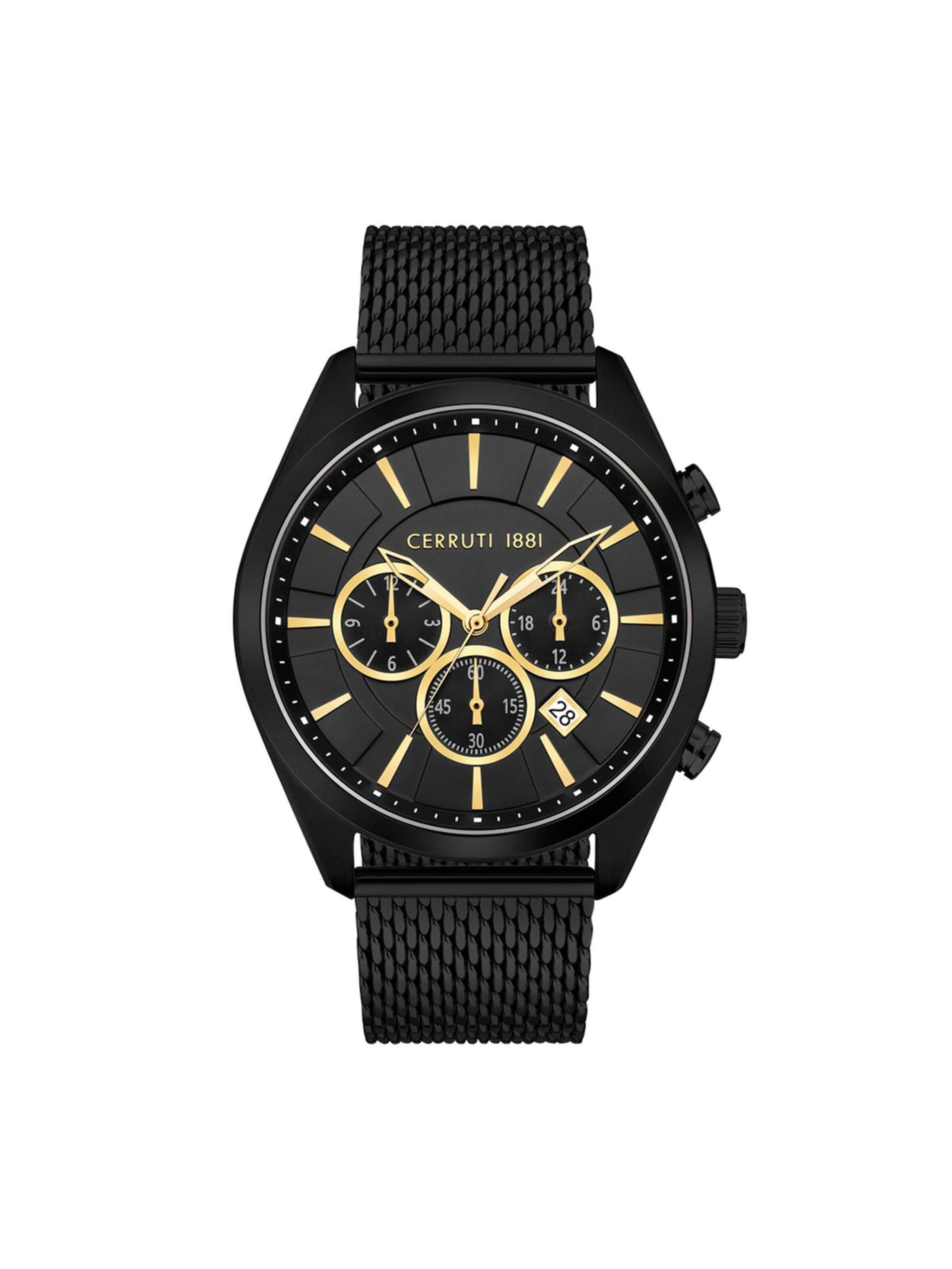 Montre à affichage analogique 'Grottamare' CERRUTI 1881 en noir : devant