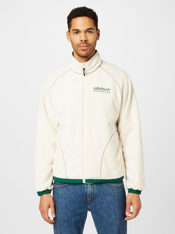 ADIDAS ORIGINALS Fleecová mikina 'Adventure Fc Reversible Polar Half Zip' – zelená: přední strana