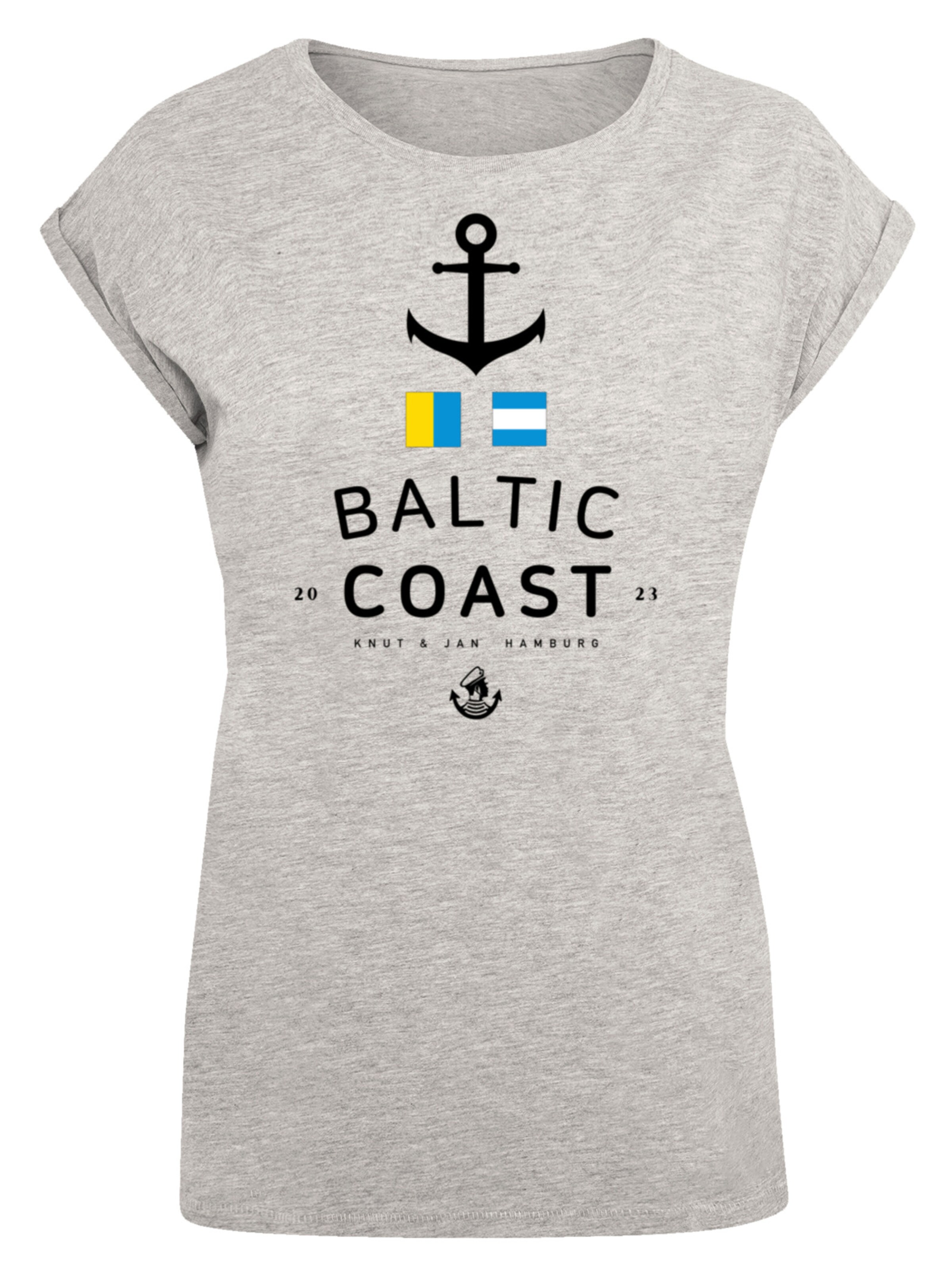 T-shirt 'Ostsee Flaggen' F4NT4STIC en gris : devant