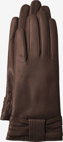 Gretchen Full Finger Gloves 'Bow Gloves' in Brown: front