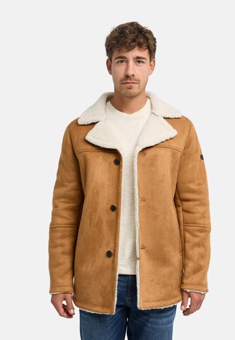 INDICODE JEANS Winter coat 'Crocky' in Beige: front