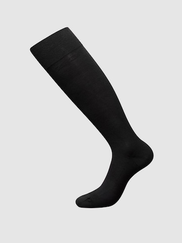 zd ZERO DEFECTS Knæstrømper 'Soy fiber knee socks' i sort: forside