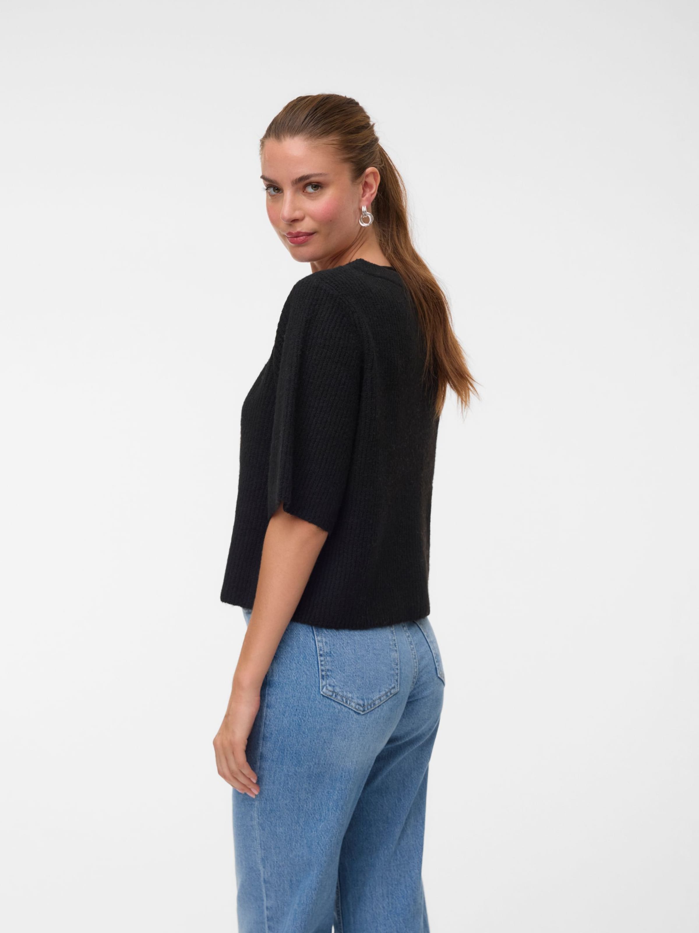 VERO MODA Knit Cardigan 'VMSoffe' in Black