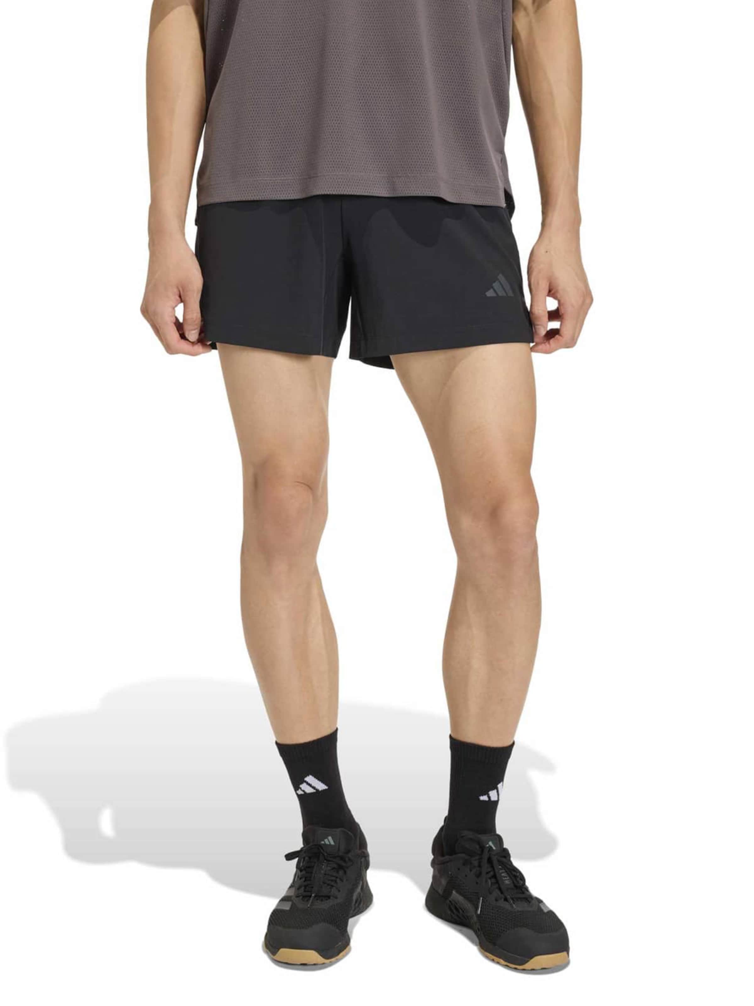 ADIDAS PERFORMANCE Szabványos Sportnadrágok 'D4T ESS' - fekete: elől