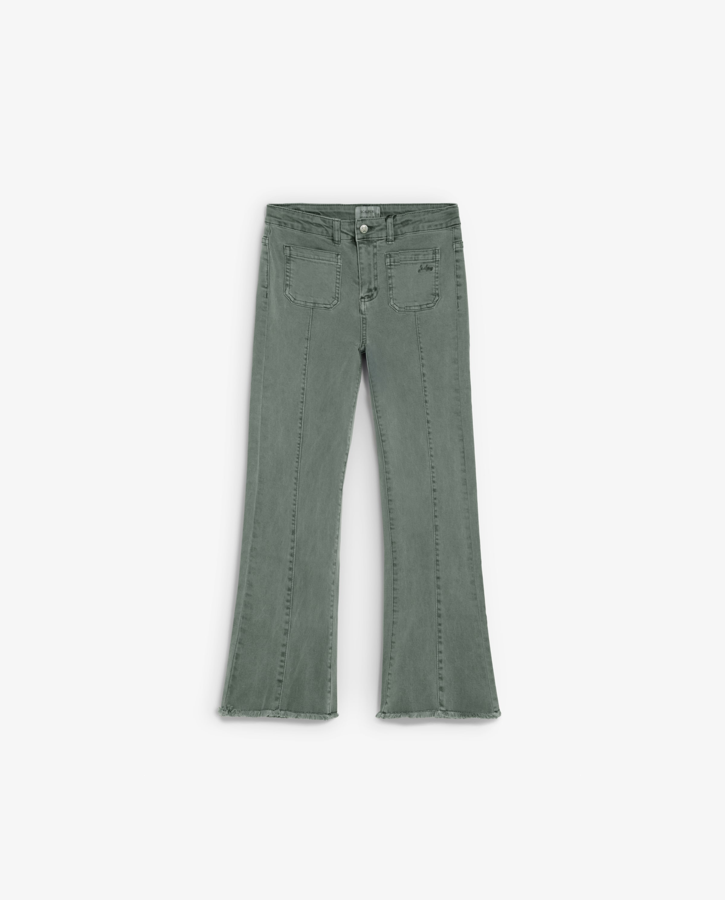 Scalpers Flared Broek ' ' in Groen: voorkant