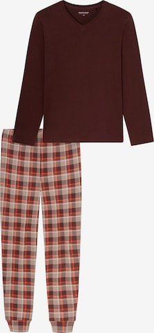 SCHIESSER Pyjama lang 'Casual Essentials' in Rot: Vorderseite