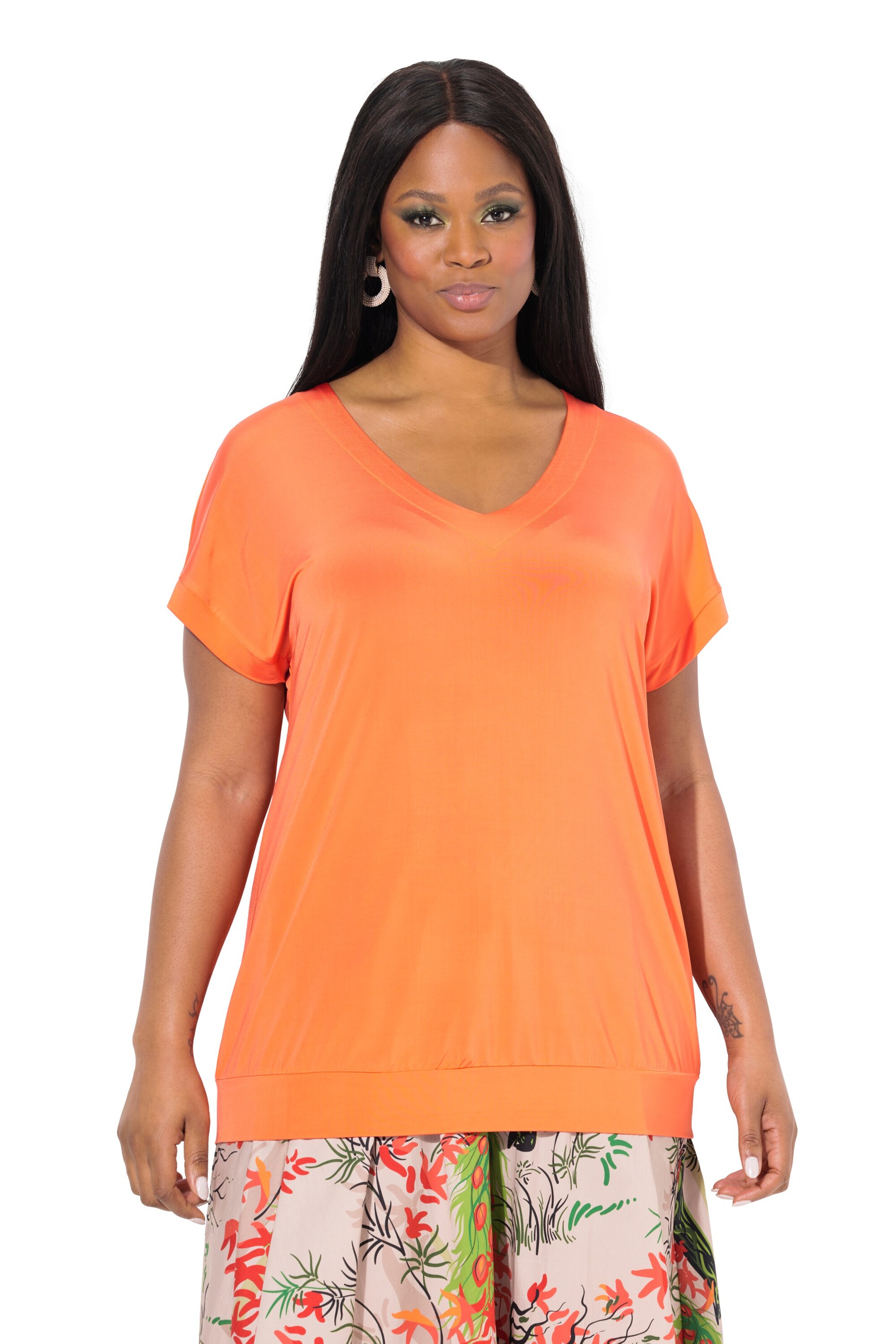 Ulla Popken Shirt in Oranje: voorkant