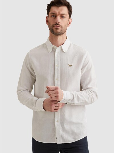 PME Legend Overhemd 'Shirt in cotton/linen with garment-dye wash' in S in de kleur Wit, Productweergave