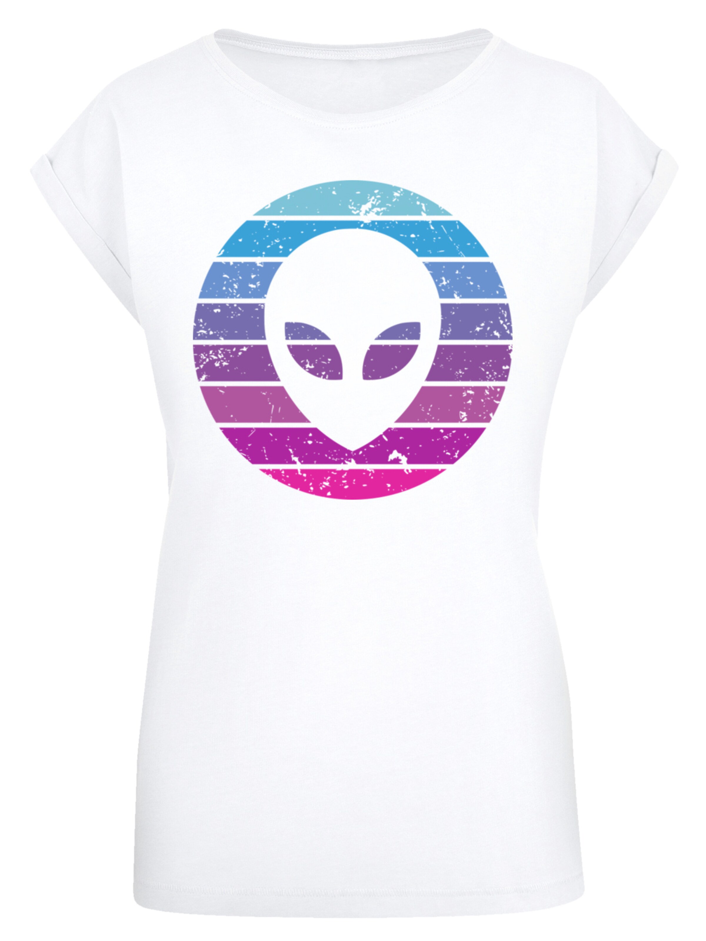 F4NT4STIC Shirt 'Alien Kopf' in Wit: voorkant