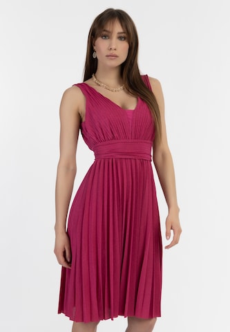 faina Kokteilové šaty - ružová: predná strana
