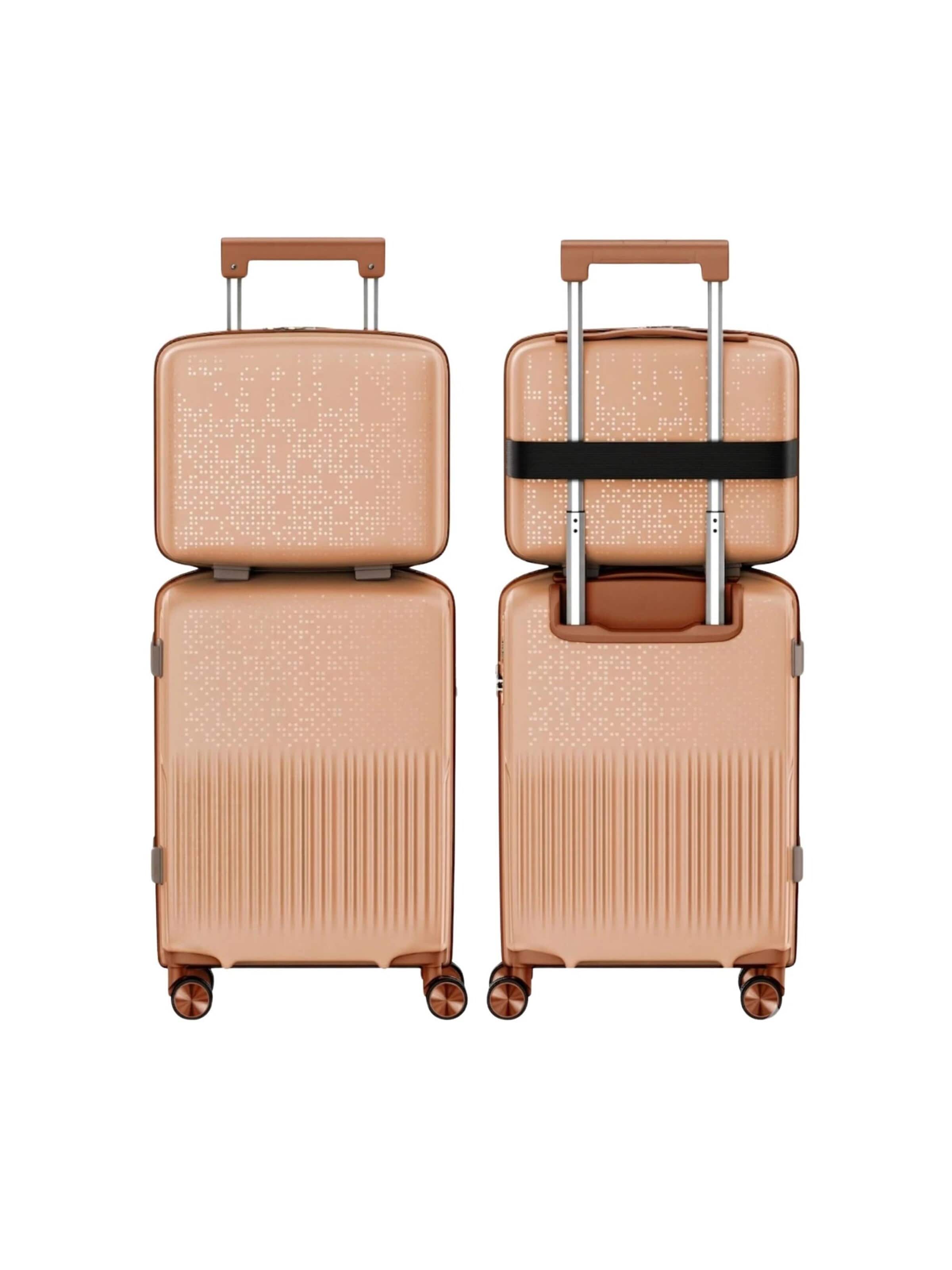 4FLY Suitcase Set 'Pixel' in Brown: front
