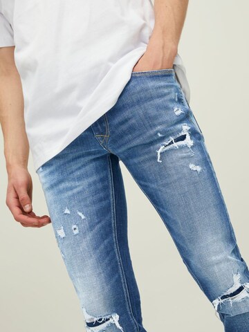 JACK & JONES Skinny Kavbojke 'Liam' | modra barva