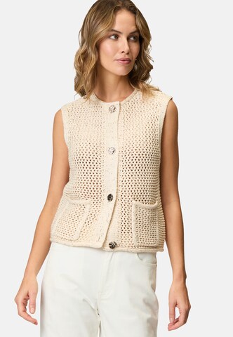 zero Strickweste mit Glitzer in Beige: Vorderseite