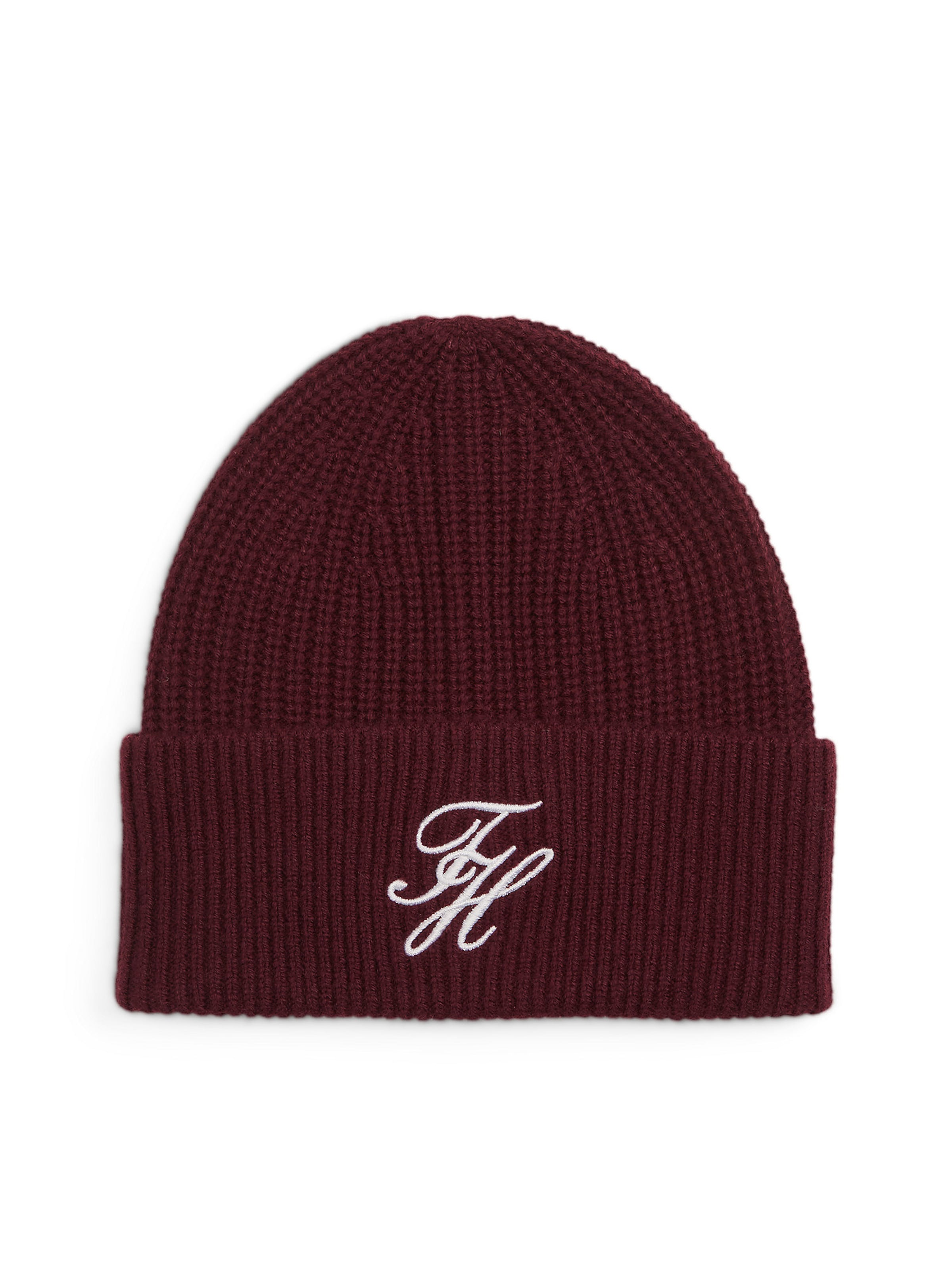 TOMMY HILFIGER Beanie in Carmine red / White, Item view