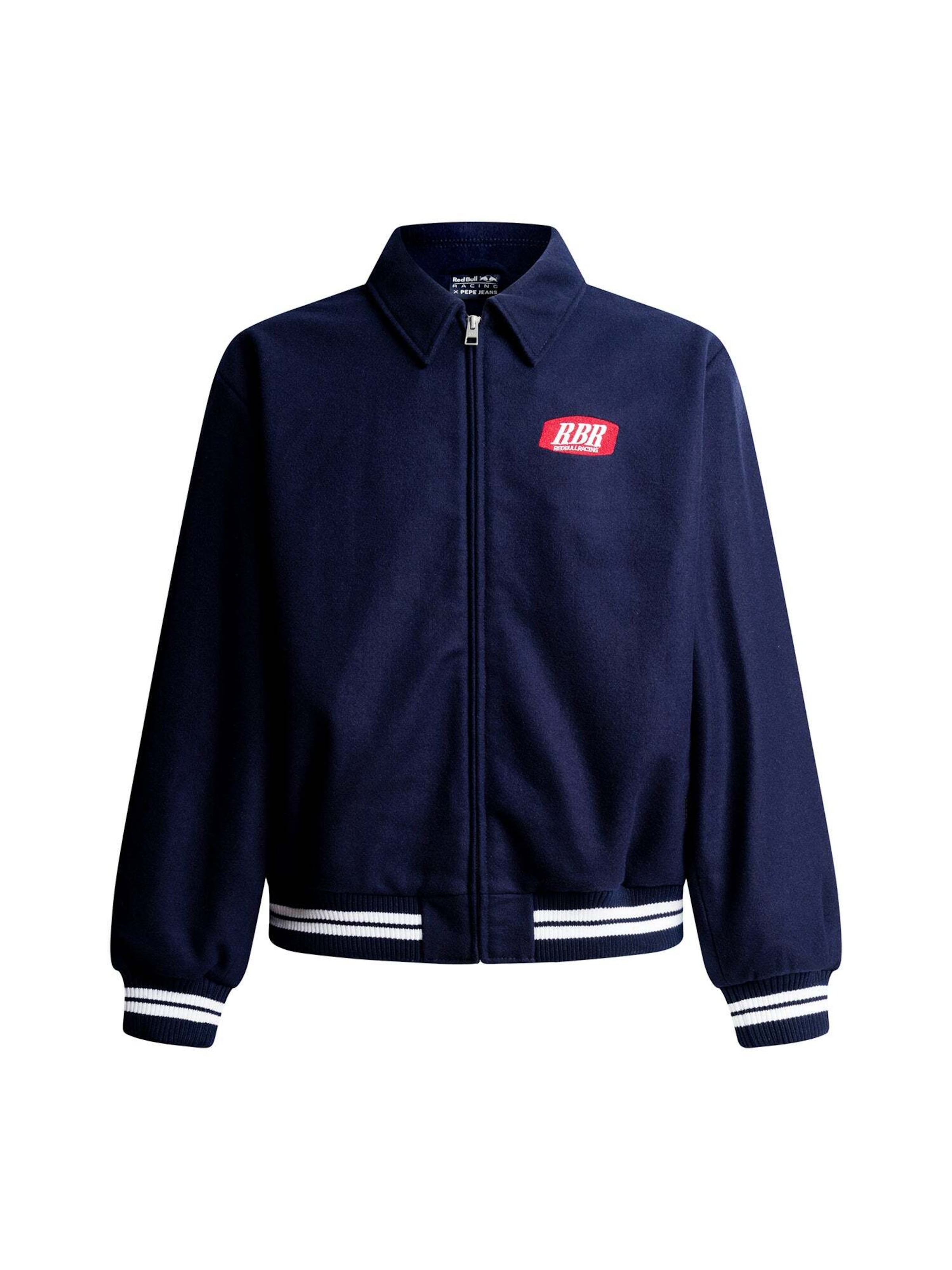 Red Bull Racing x Pepe Jeans Tussenjas in Blauw: voorkant