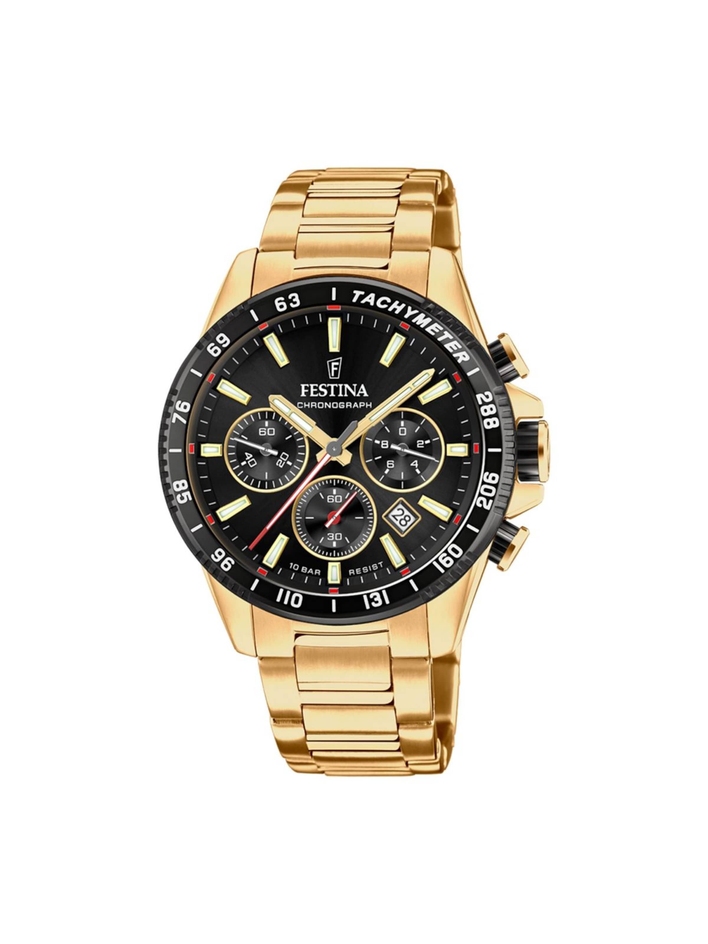 FESTINA Analogové hodinky 'Chronograph Timeless Chronograph' – černá: přední strana