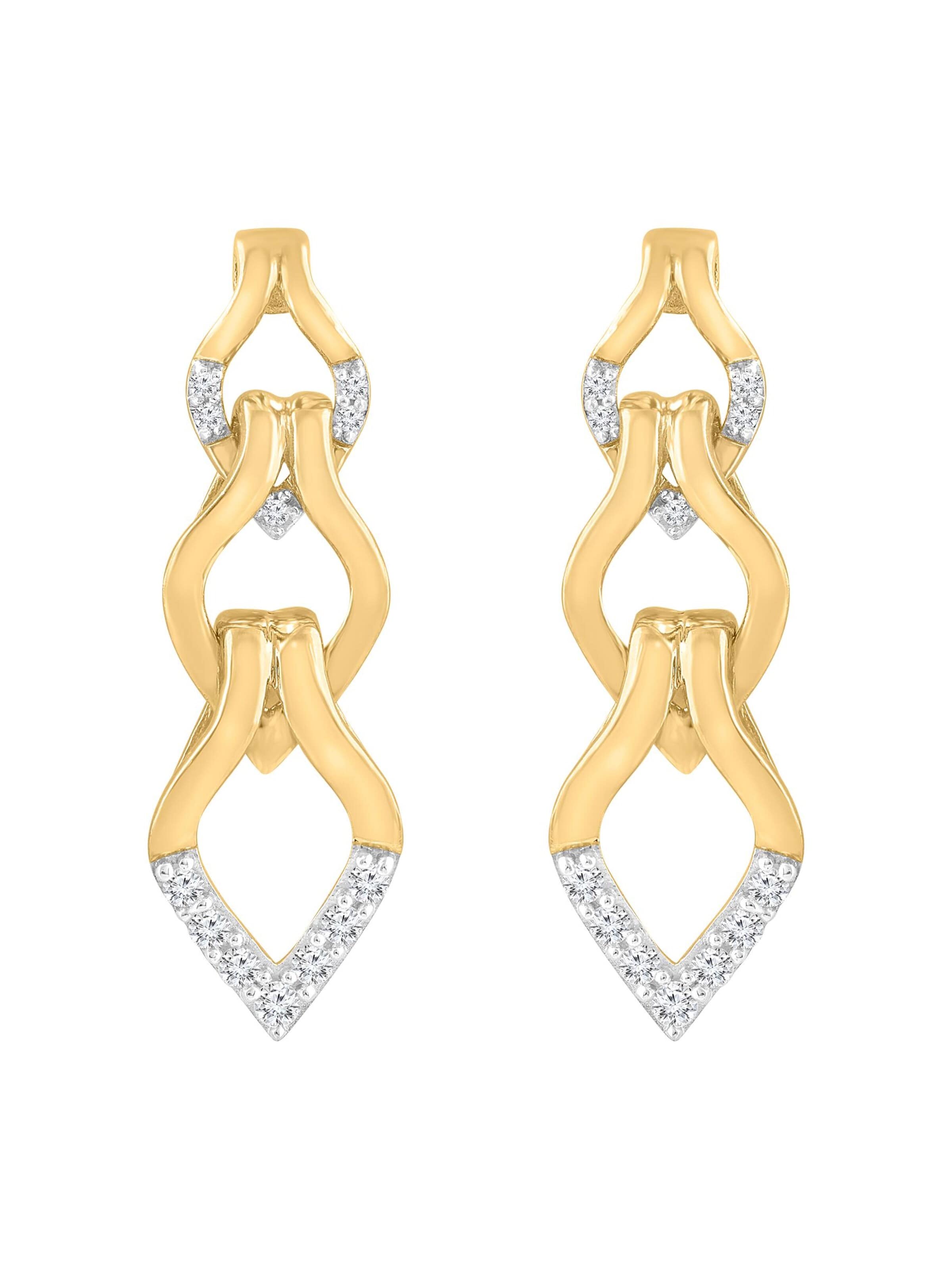 Diamant Exquis - Pendientes en oro: frente