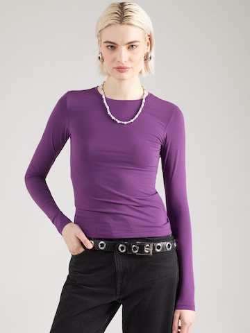 T-shirt WEEKDAY en violet : devant