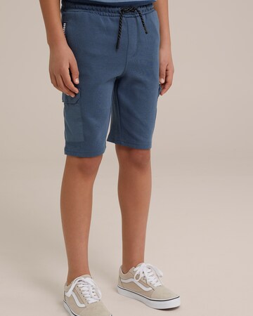 WE Fashion Slimfit Byxa i blå: framsida